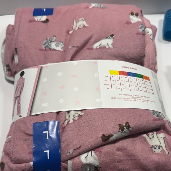 Munki Munki Pink Cat Print  Pajama Set - Picture 6 of 7